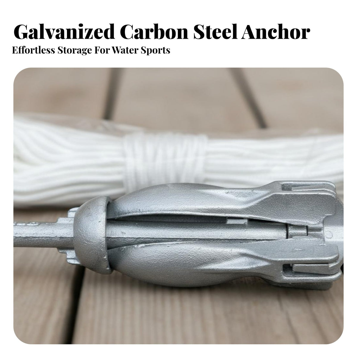 Kayak Anchor Foldable Design Galvanized Steel Anchor Portable Boating Equipment for Kayakers, Anglers, Lake Fishing, River Anchoring