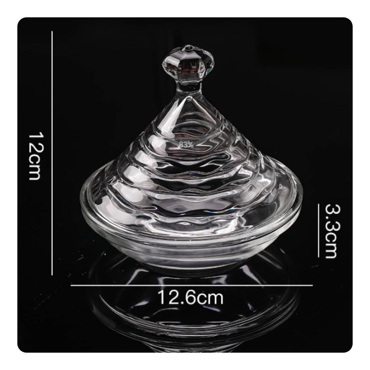 Crystal Candy Bowl Easy to Clean Glass Candy Jar Faceted Design for Living Room