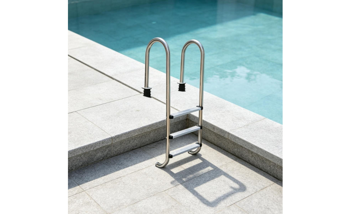 Stainless Steel Pool Ladder Anti-Slip 3 Step Pool Ladder Resistant for Homeowners, Families, in-Ground Pools