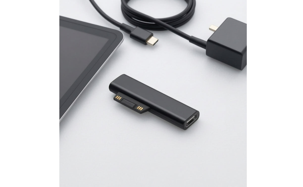 Compact Type-C to Surface Adapter Slim Power Delivery Adapter with Connector Inline Charger Portable for Travel, Desk