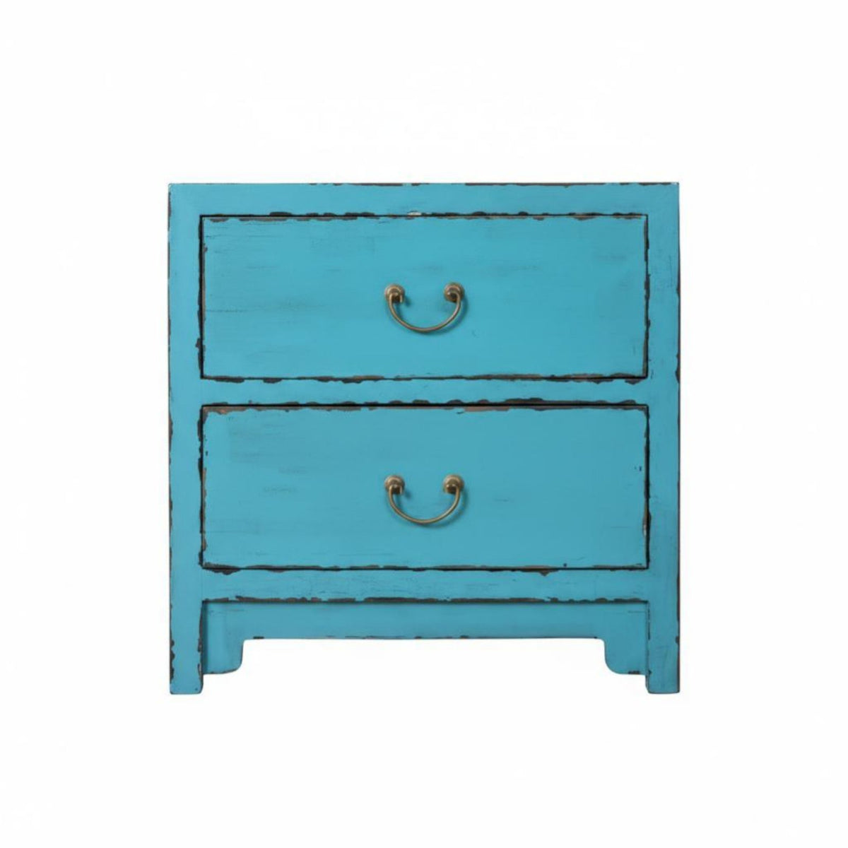 Single-Door End Cabinet Distressed Finish Bedside Table Vintage Design Decorative Metal Latch for Adults, Bedroom, Small Spaces