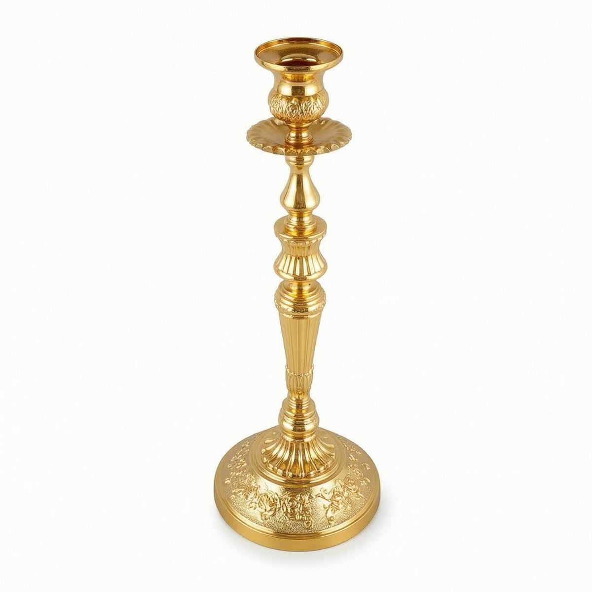 Ornate Candle Holder Lustrous Rose Relief Candle Holder Shiny Finish