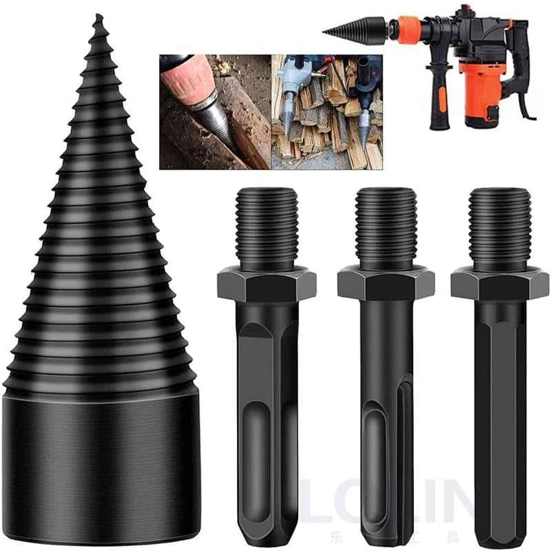 Wood Splitting Drill Bit Set for Firewood, Efficient and Durable