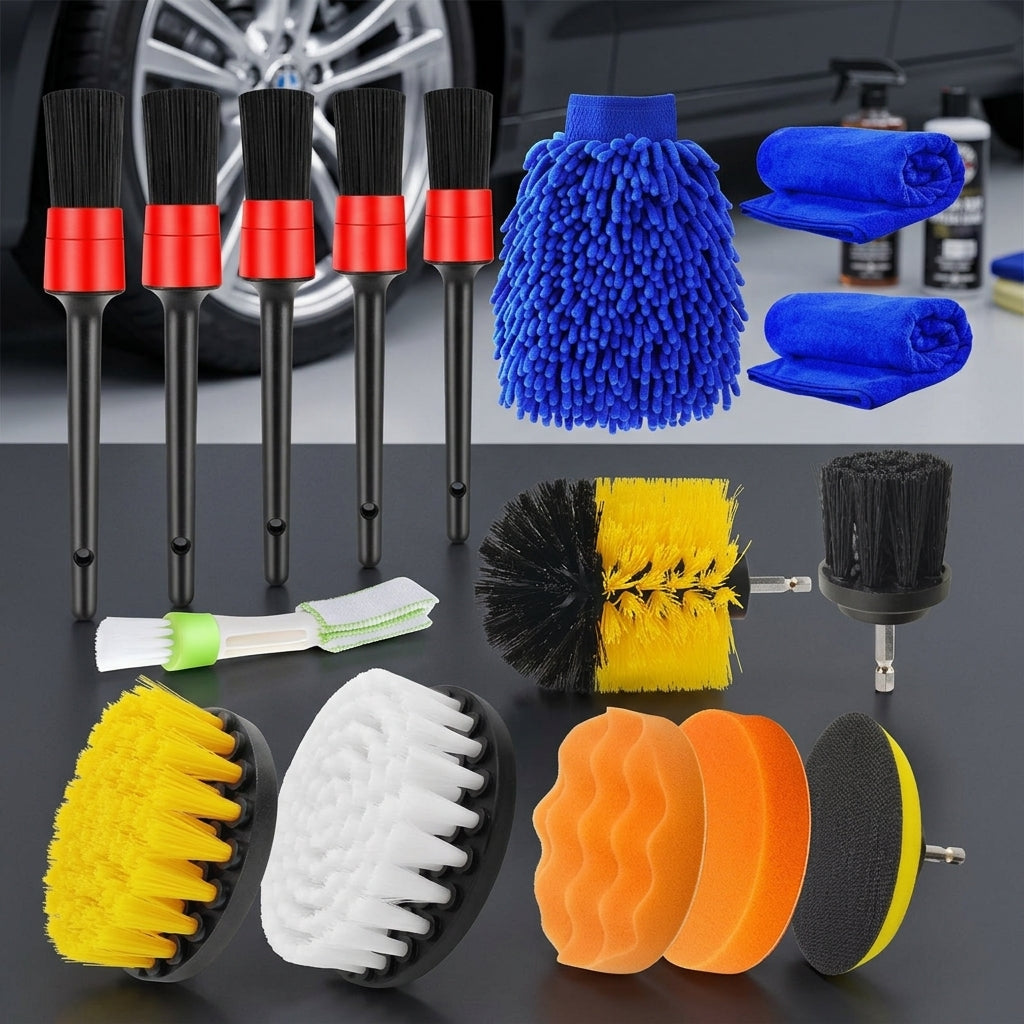 Car Cleaning Kit Car Detailing Kit Drill Attachment Tools Set with Bucket