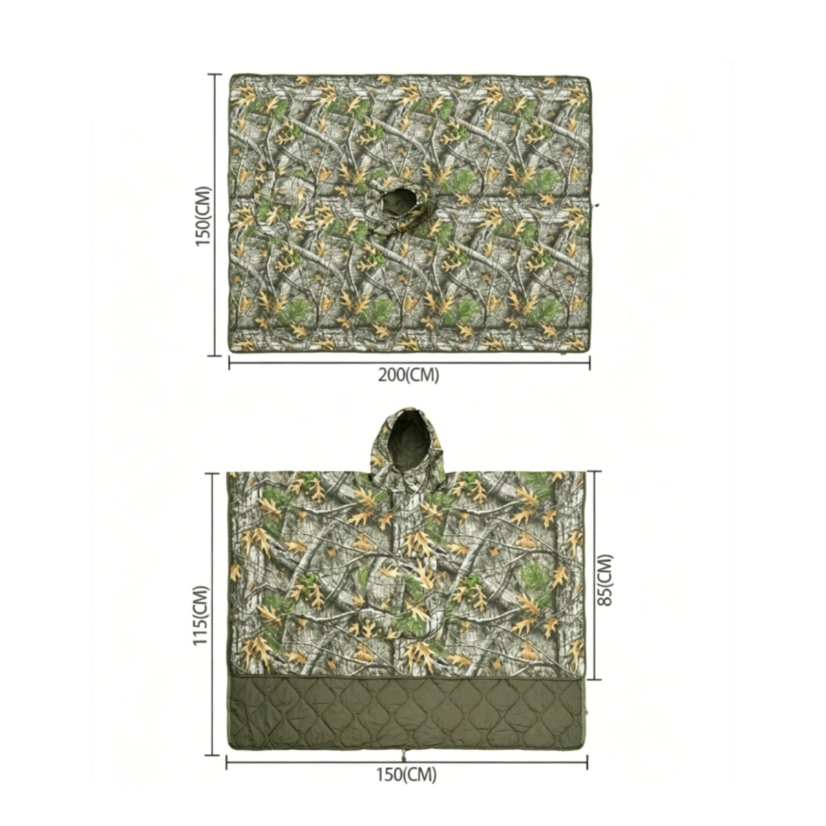 Sleeping Bag Poncho Insulated Hooded Sleeping Cloak Multifunctional