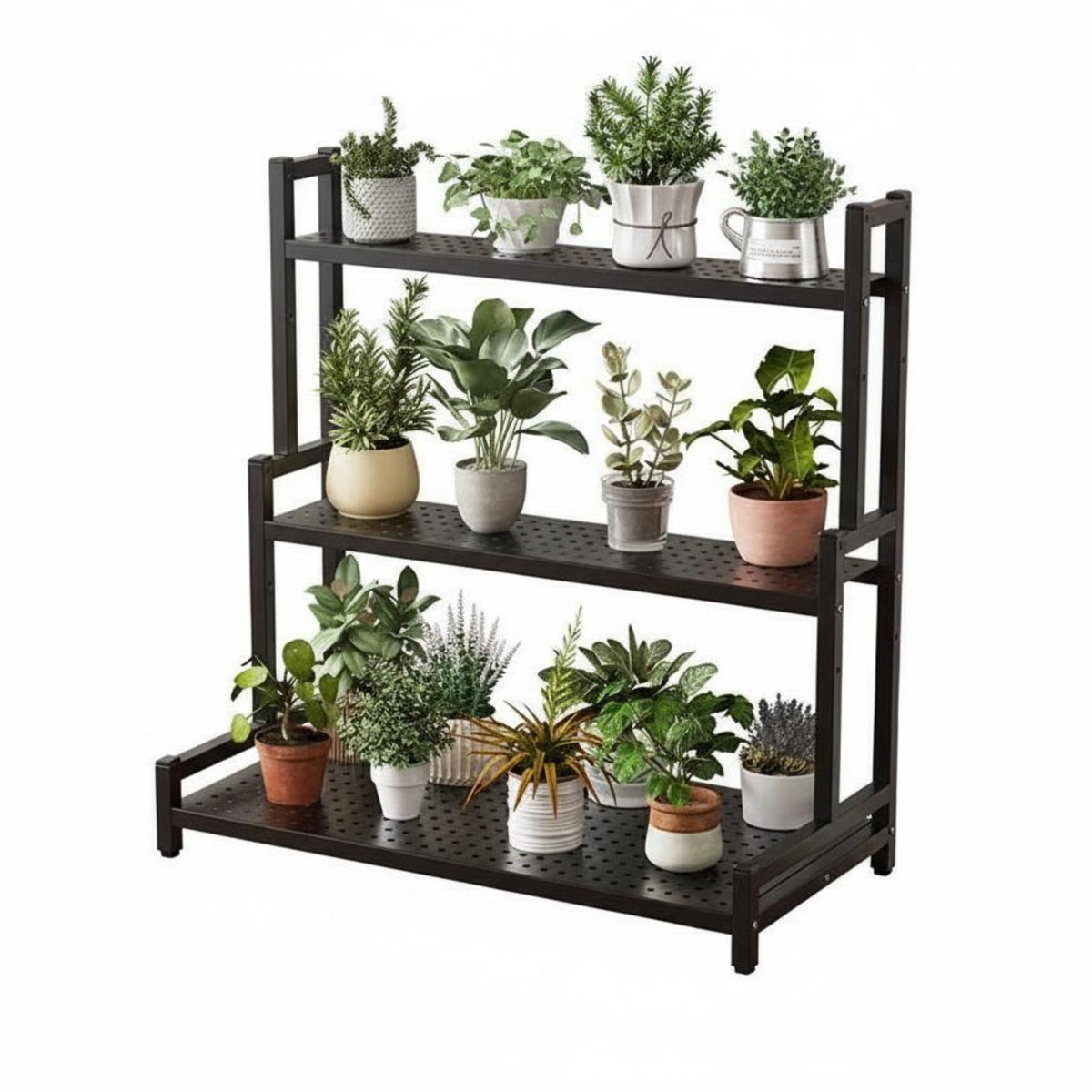 Tiered Plant Stand Multitier Design Stepped Plant Display Large Capacity sturdy Duty for Homeowners, Balcony