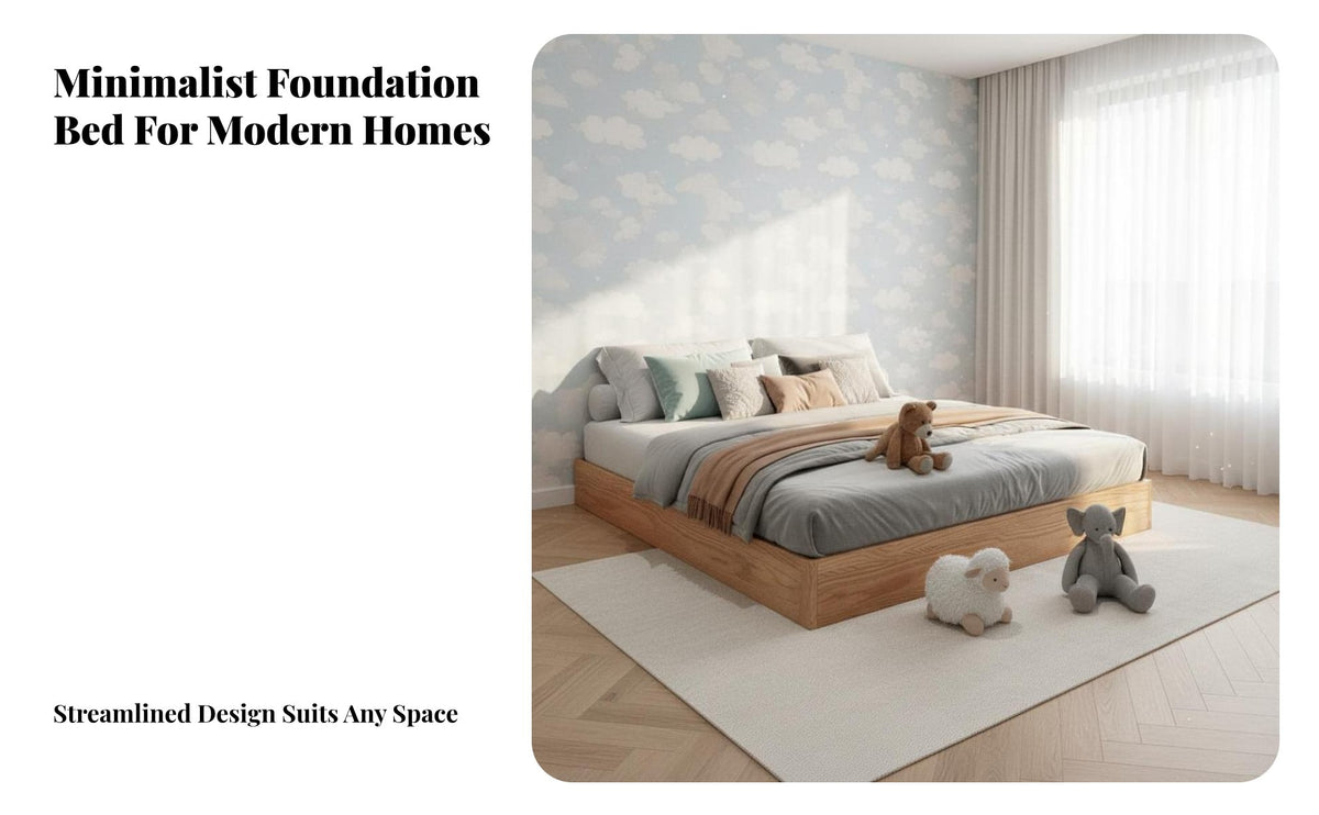 Headboard-Less Headboardless Wooden Frame Montessori Inspired Floor Bed Frame Lowheight Design Bedroom Furniture premium Wood Construction for Children, Toddlers, partners, child's Room, Small Spaces, Apartment, Nursery