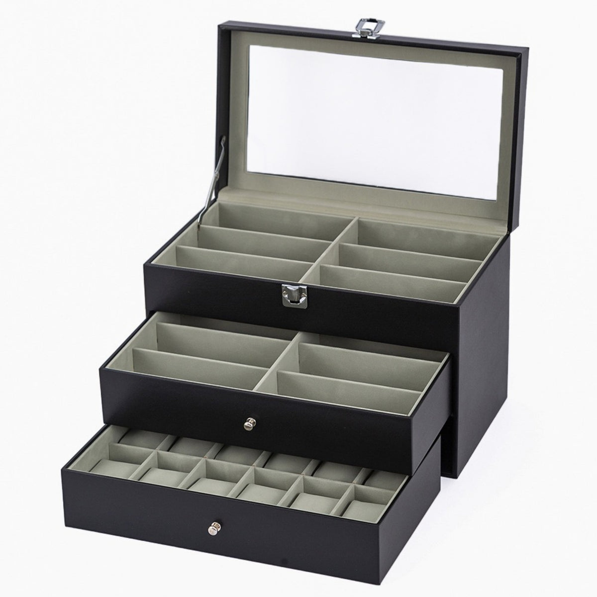 Desktop Storage Box Visible Desk Organizer with Drawer Transparent for Vanity