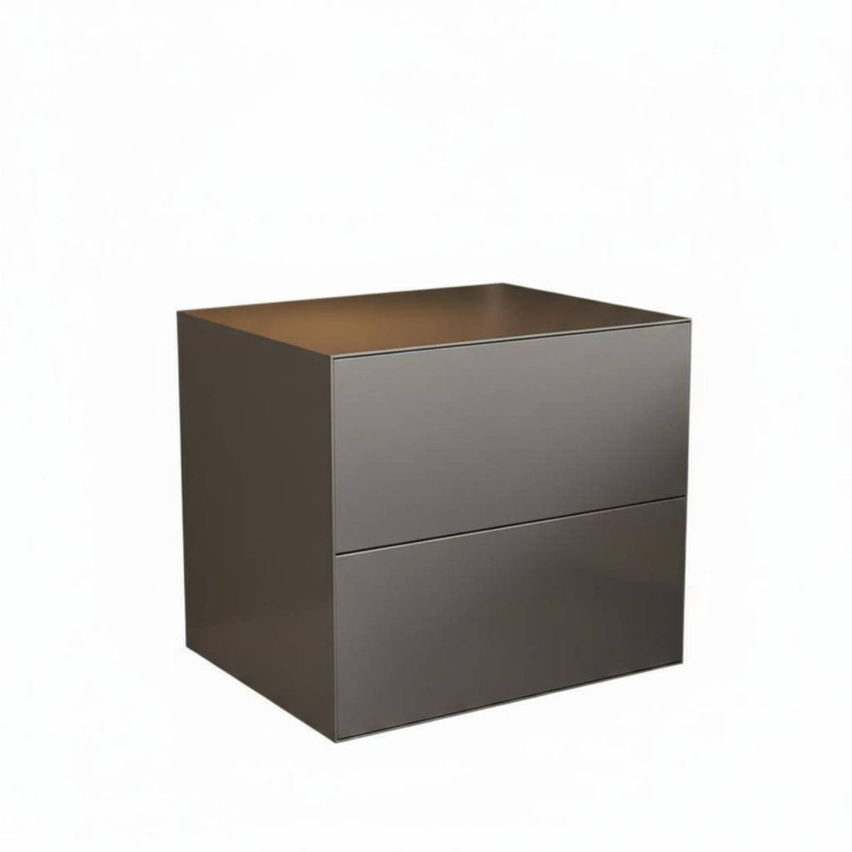 Handleless 2-Drawer Cabinet Coating Ed Finish Nightstand Minimalist Design