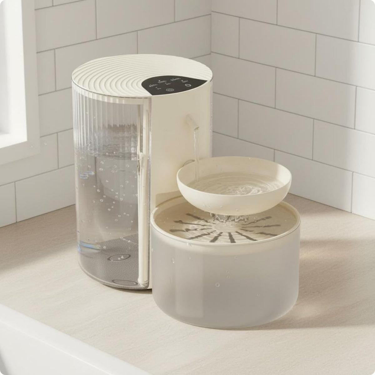 Clean Water Separator Dispenser Two Reservoir Design 3L Feline Water Dispenser