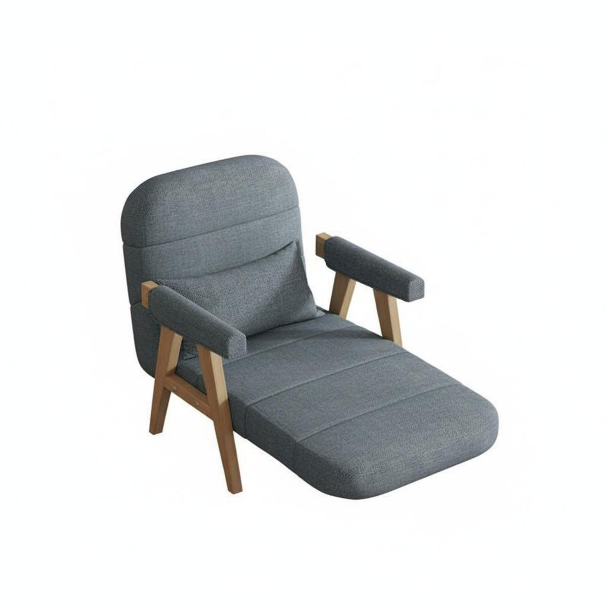 Folding Sofa Bed Multi-Functional Wooden Frame Convertible Sofa Space-Saving Design Foldable Sleeper Chair for Students, Guest Room, Home Office