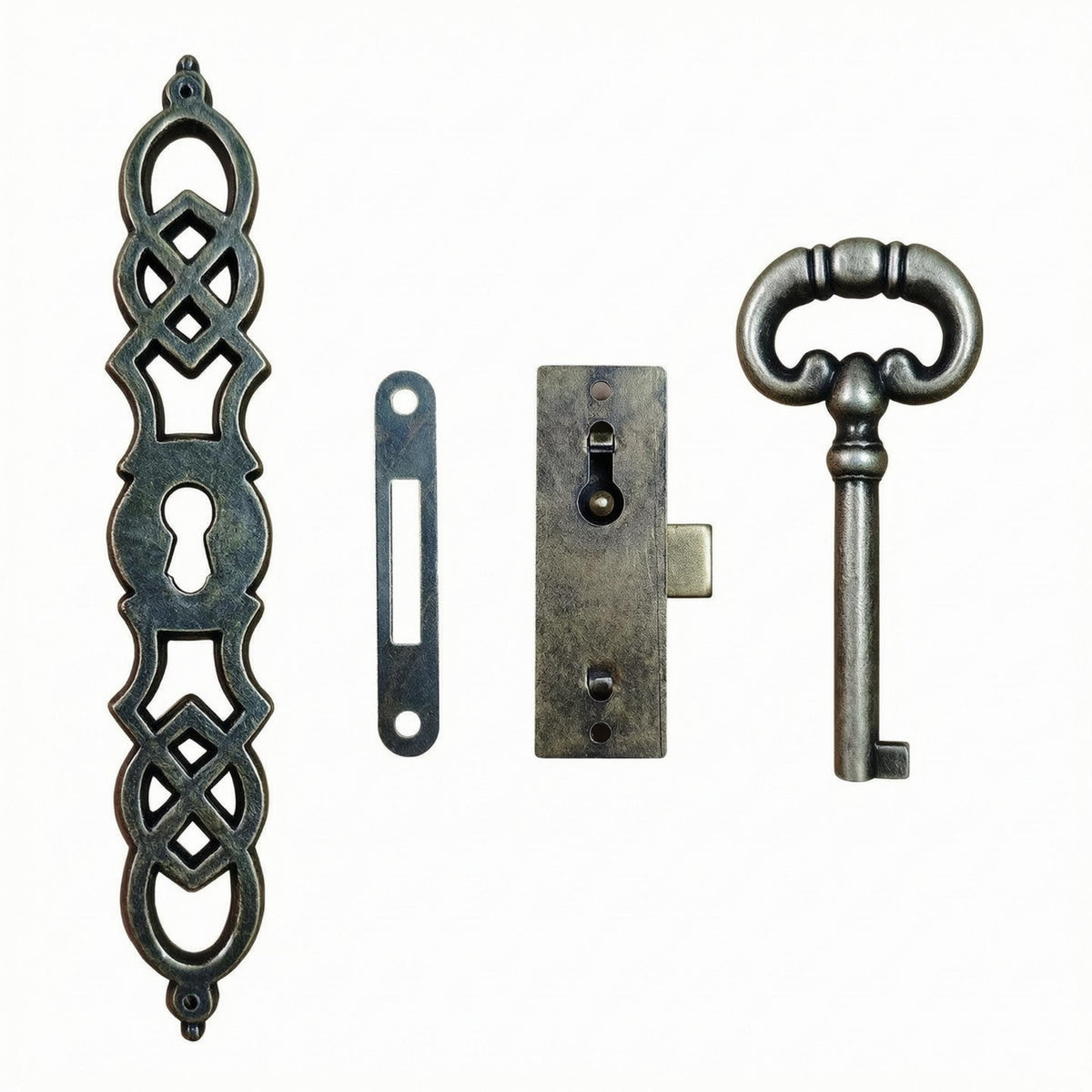 4 Pieces Vintage Clock Lock Hardware Set Decorative Grandfather Clock Lock