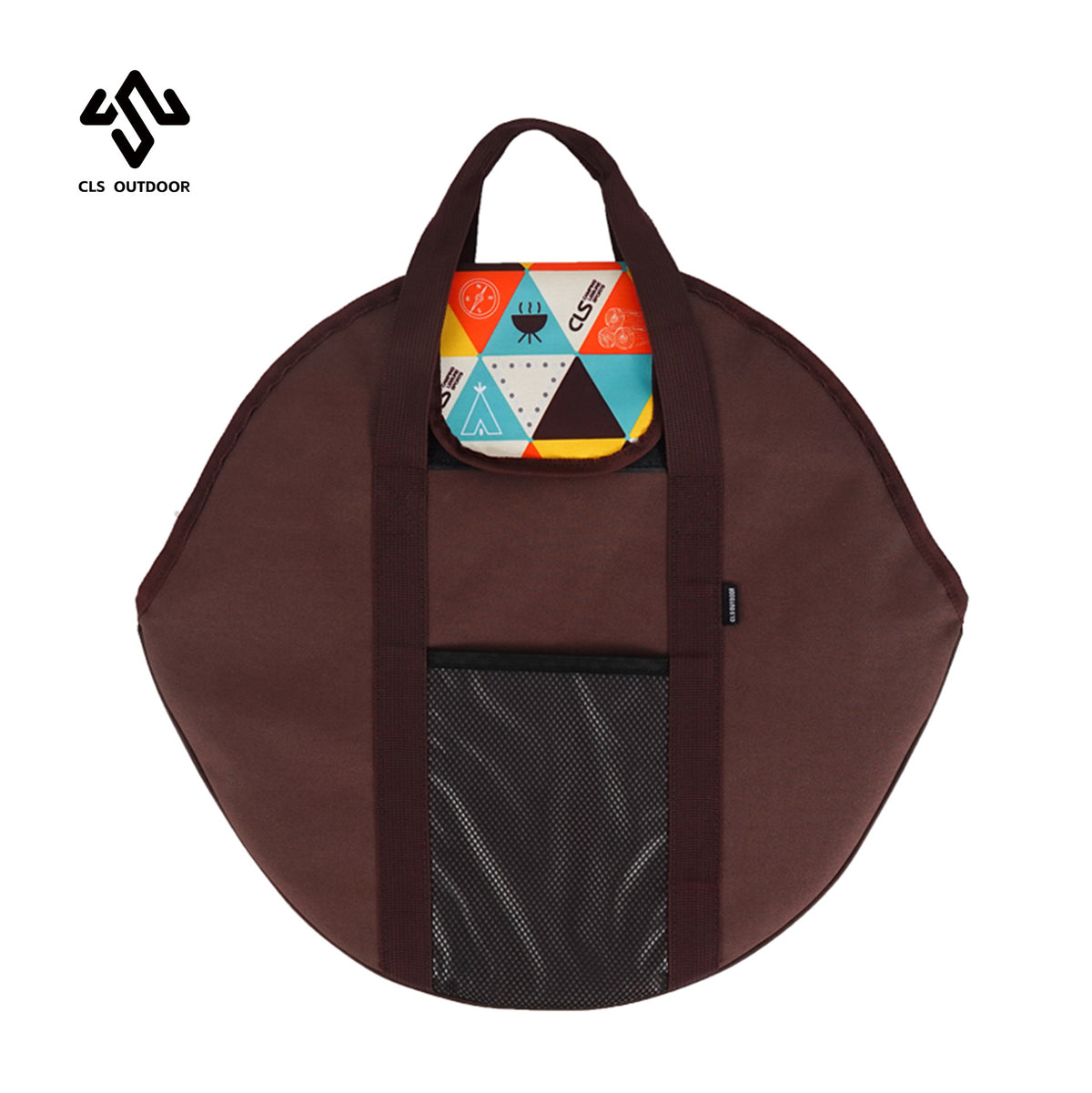 CLS Outdoor Camping Griddle Storage Bag - Thick Oxford Cloth Round Table Bag for Portable Cookware
