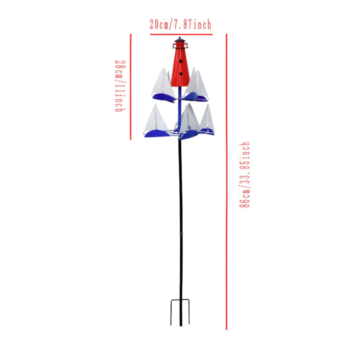 Metal Sailboat Wind Garden Ornament Sailboat Wind Easy to Set Up