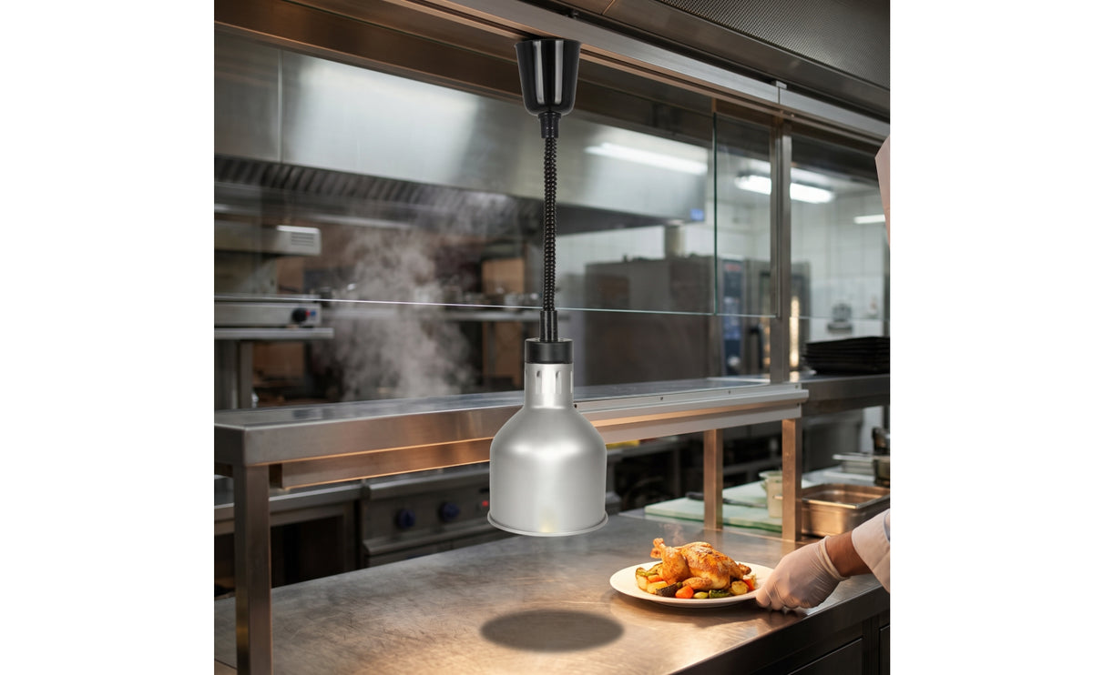 Adjustable Height Food Warming Lamp | overhead mount Mount, Commercial Food Warmer Light, for Cafeterias