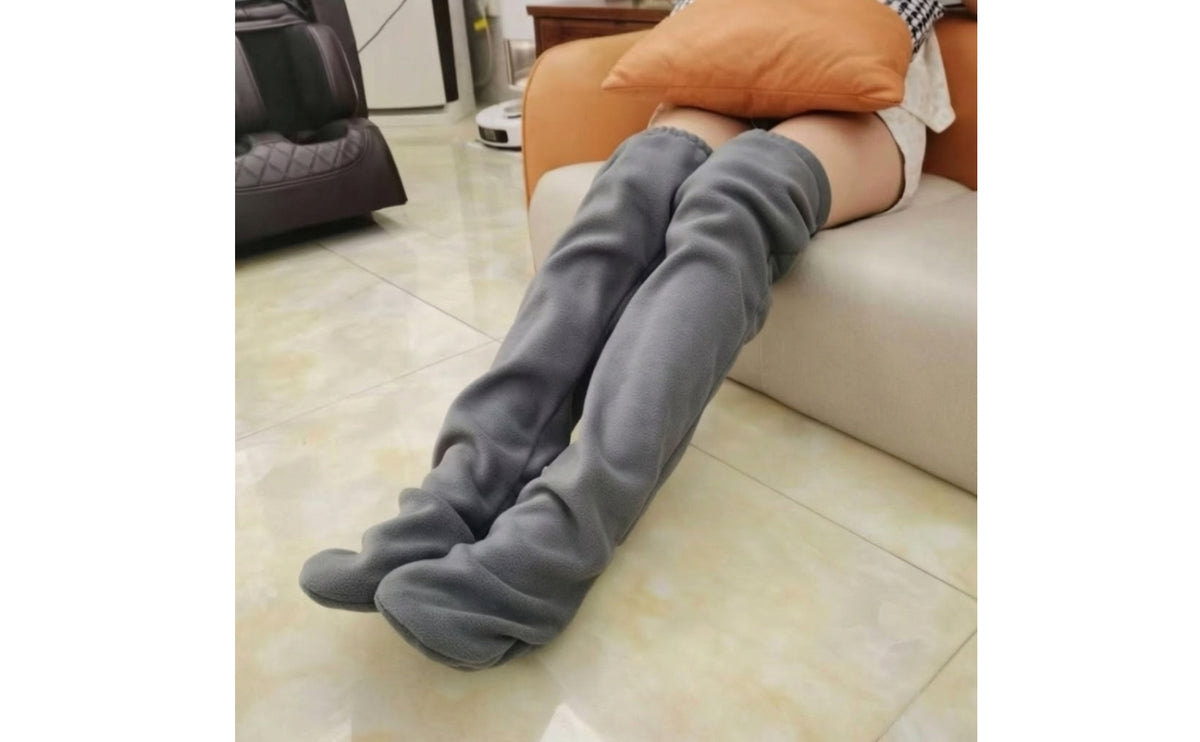 Fleece Leg Warmers Soft Thigh High Socks Long Leg Warmers for Women, Cold Weather, Lounging, Bedtime
