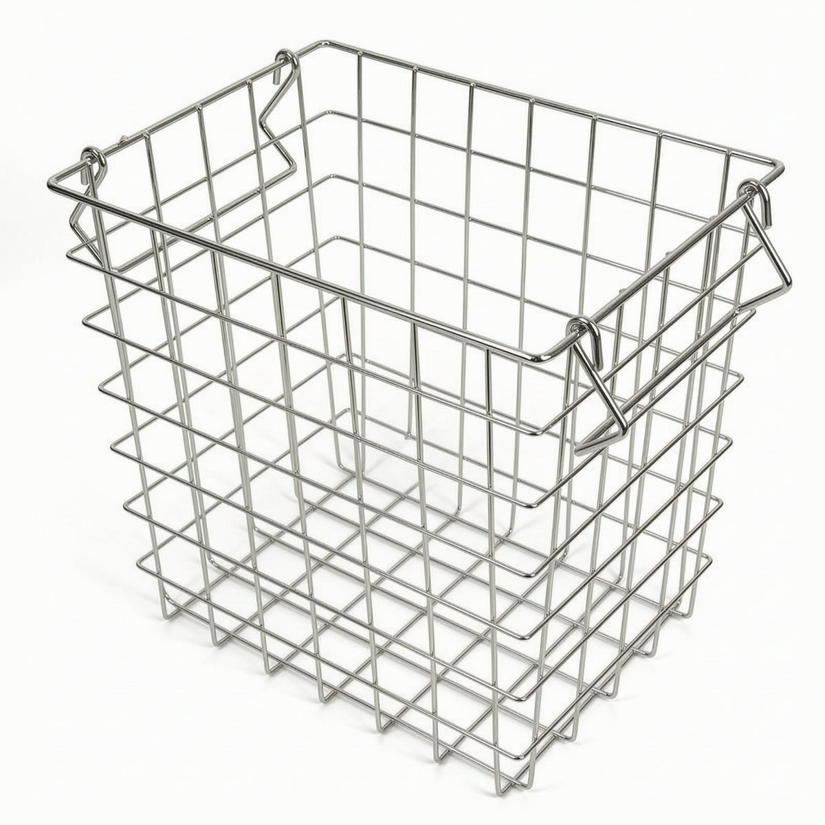 Wire Basket with Side Loops Rectangular Grid Wire Basket Metal for Shelf, Pantry