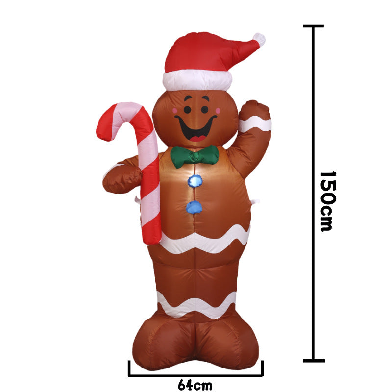 1.5m Inflatable Gingerbread Man Christmas Decoration (AU Plug)