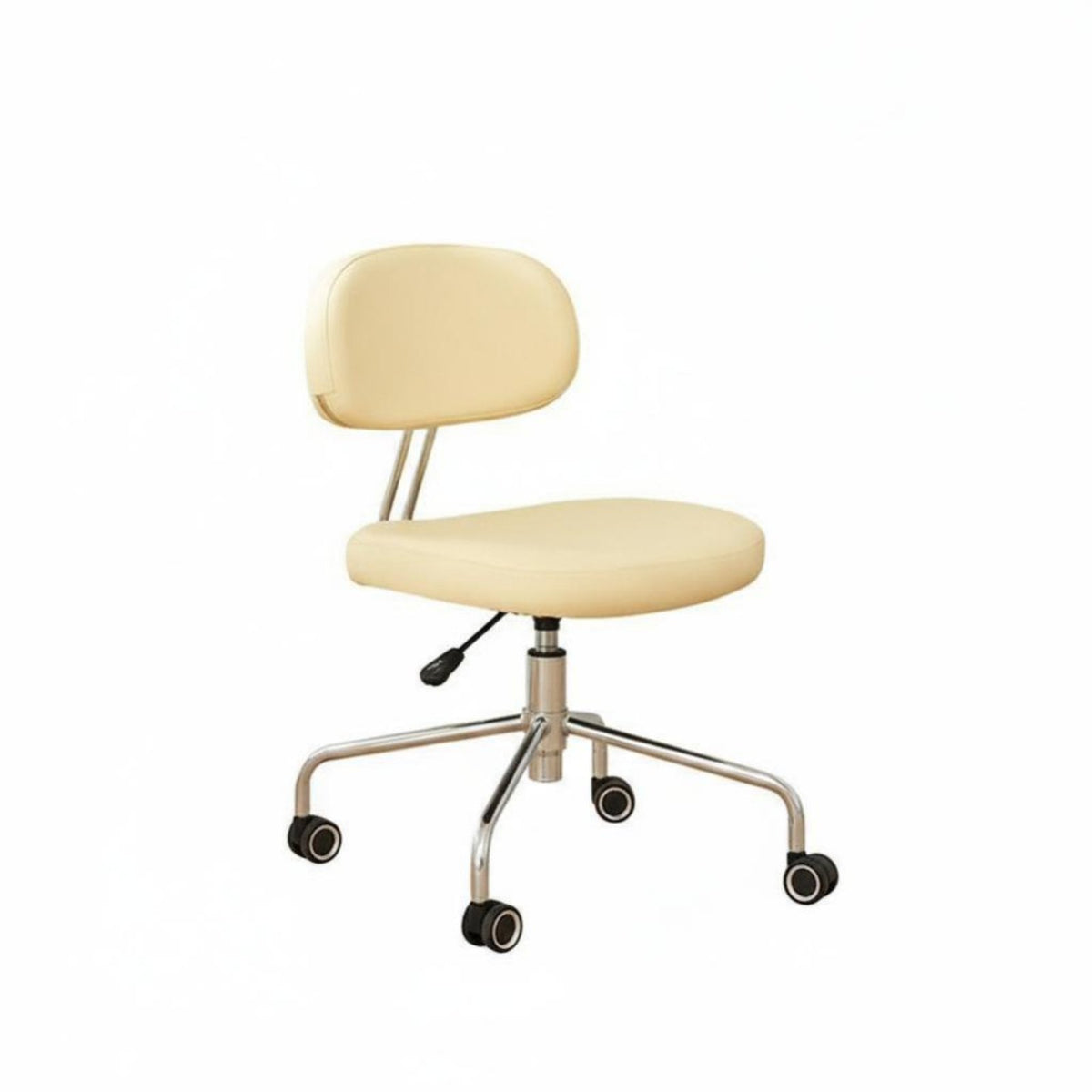 Molded Shell Chair with Casters Space-Saving Footprint Upholstered Vanity Chair with Casters Modern with Design Height