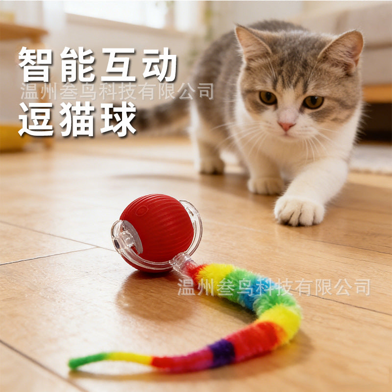 Electric Cat Toy Ball with Auto Obstacle Avoidance for Self-Play and Entertainment