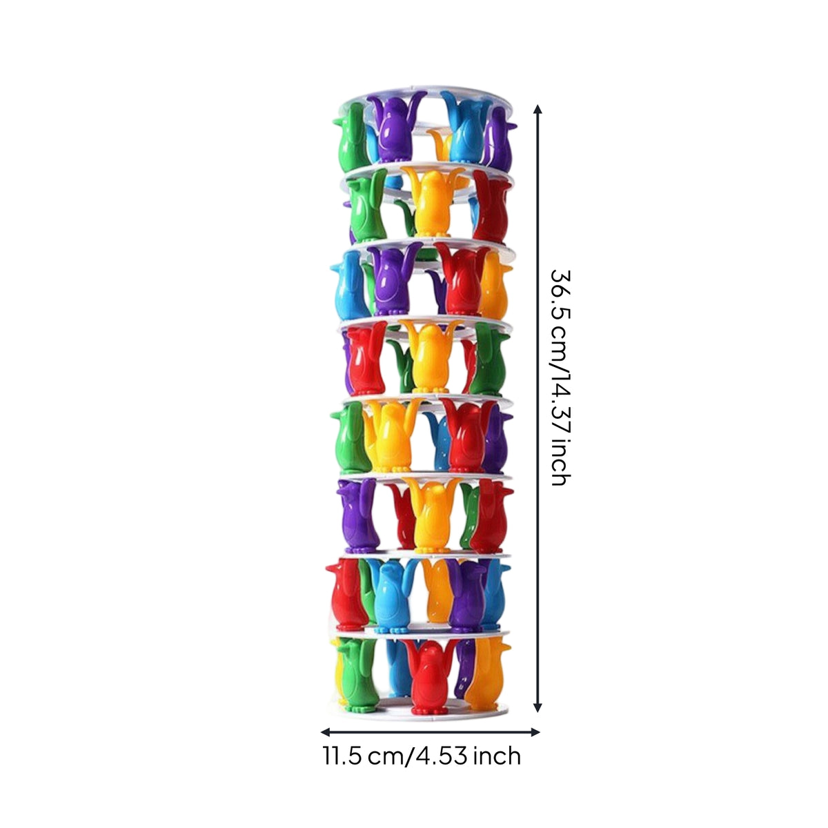 Colorful Balance Structure with Die Interactive Penguin Balance Structure Educational Penguin Stacking Game Portable for Children, Family, Party