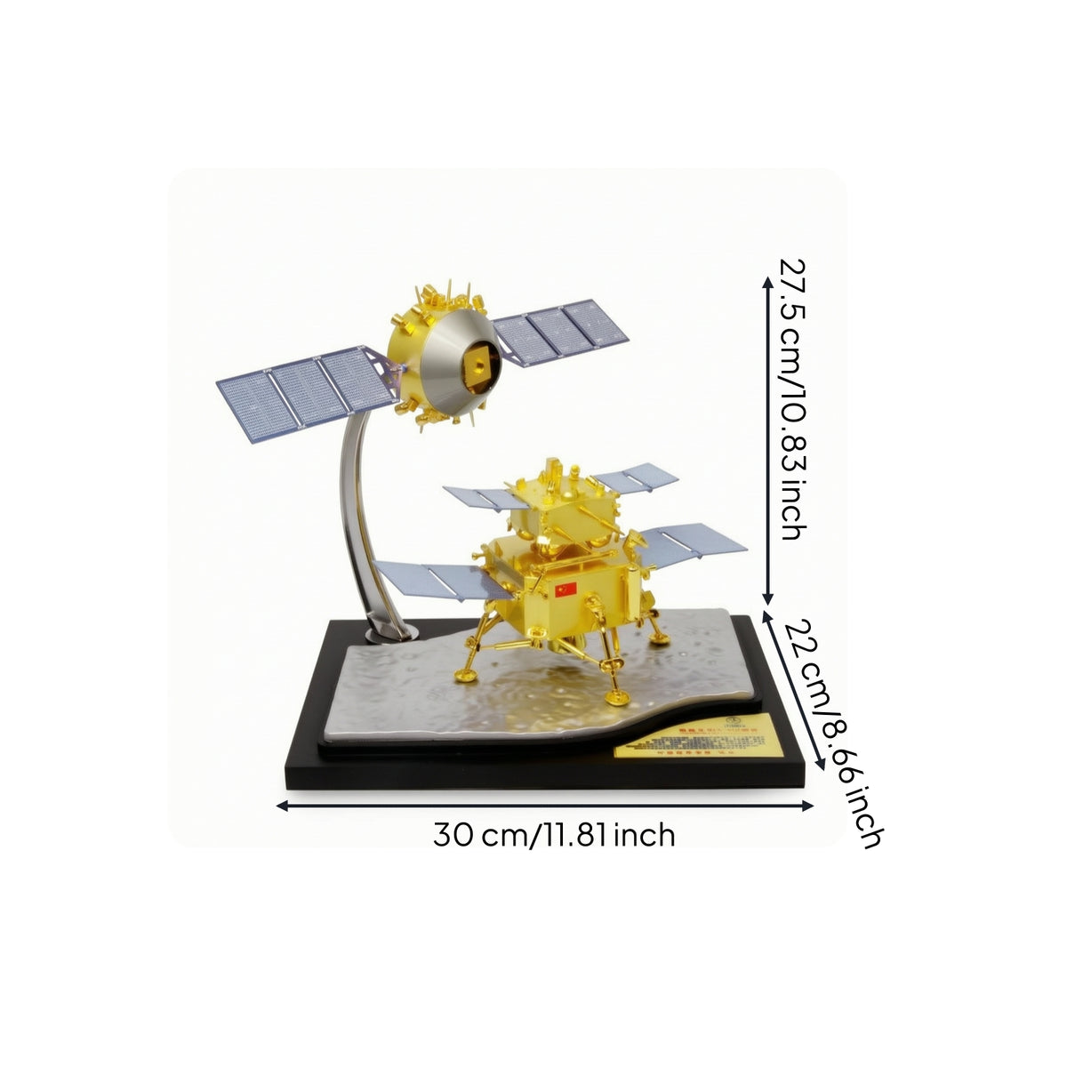 1:30 Spacecraft Model with Stand Alloy Moon Lander Model Shiny for Collectors, Study,