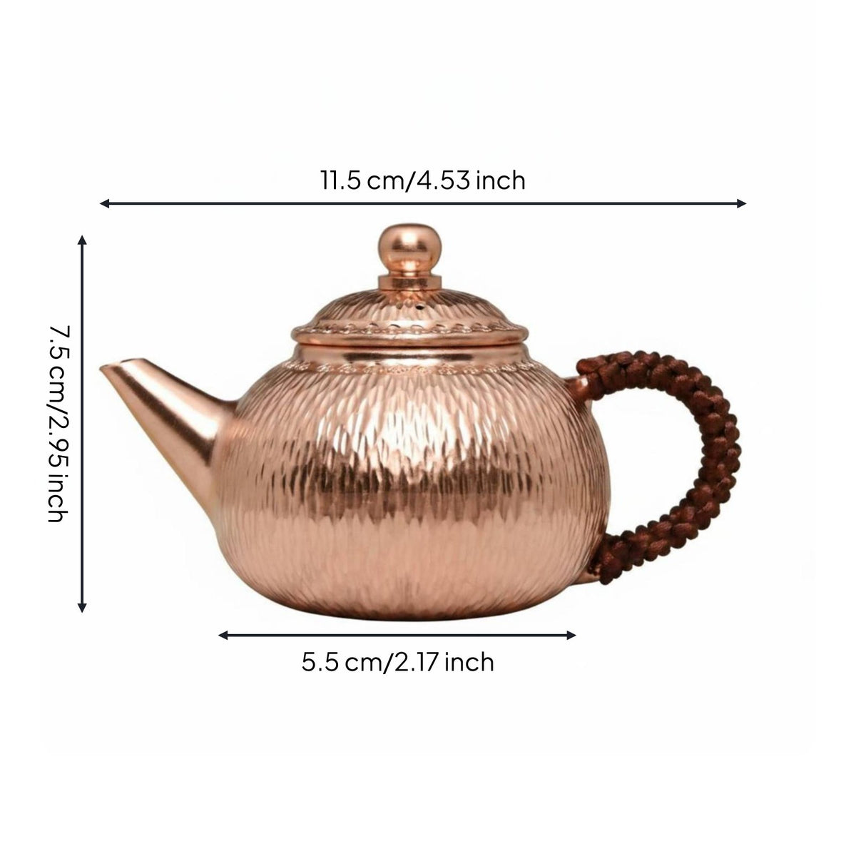 Handmade Copper Teapot Anti-Scald Handle Small Gongfu Tea Pot Great Gift