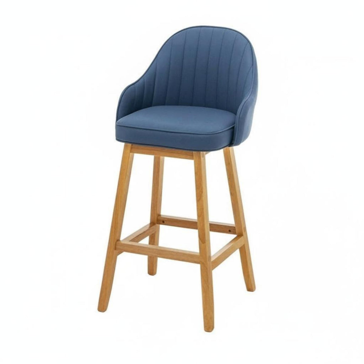 Upholstered High Stool with Backrest Minimalist Design Counter Chair Padded Seat