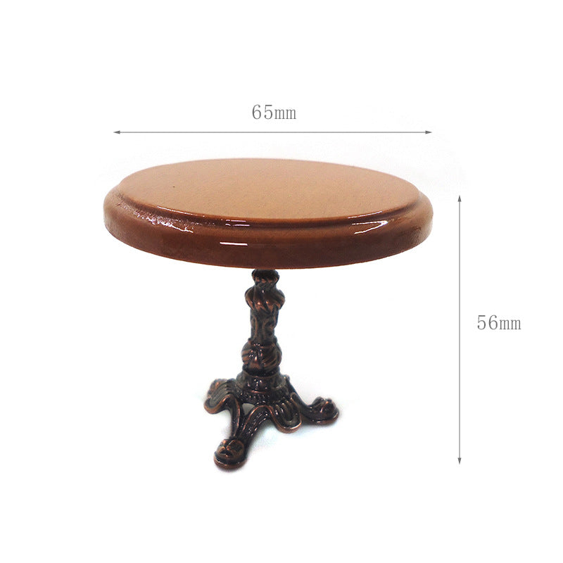 1:12 Dollhouse Miniature Vintage Dining Table and European-Style Chairs Set