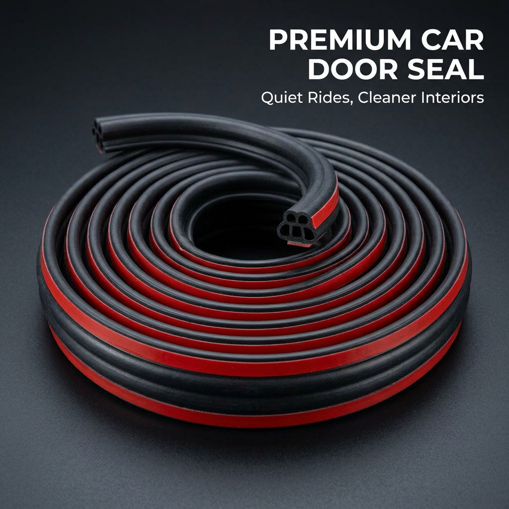 Car Door Seal Strip, Rubber Sealing Strip for Cars, Trucks, SUVs, RVs, Wind Noise Reduction, Dustproof Seal Strip, Automotive Sealing Tape