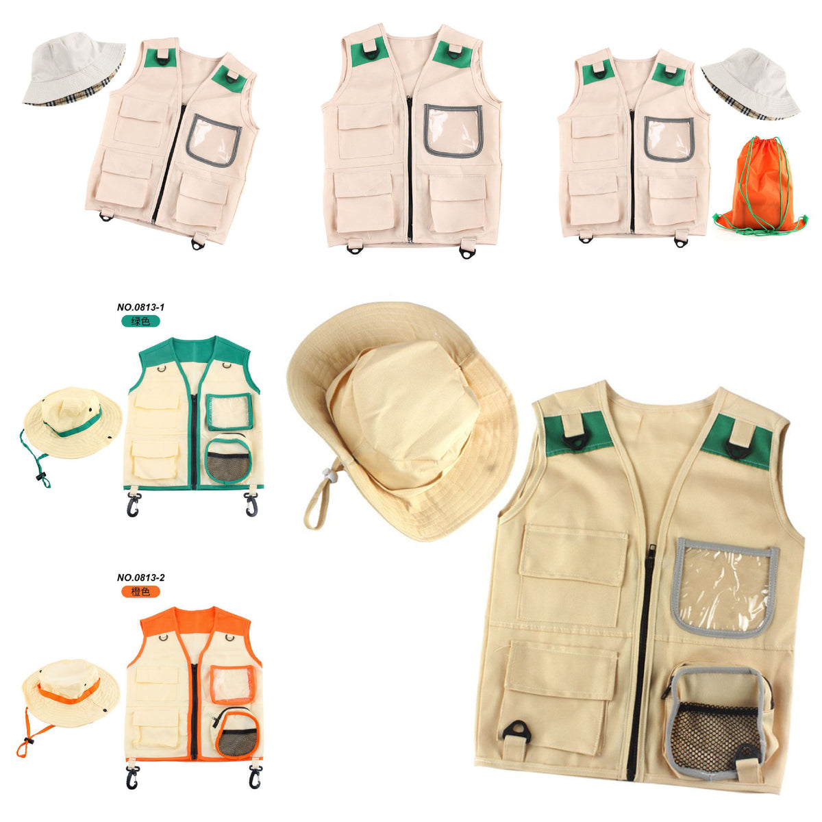 Source Factory Outdoor Adventure Children's Role-Play Costume Explorer Vest and Bag Set