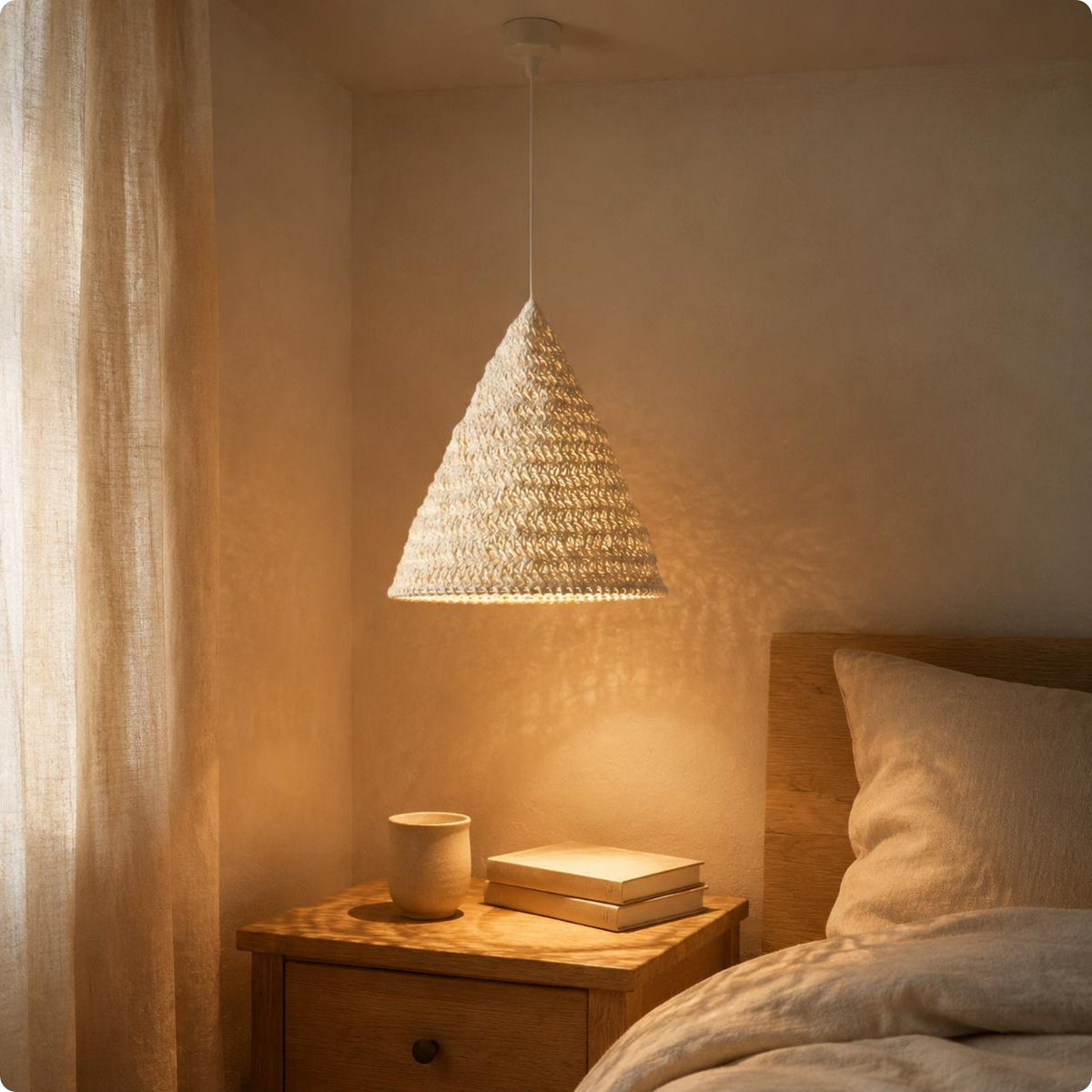 Crochet Lamp Shade Long-Lasting Rope Lampshade Handmade for Bedroom