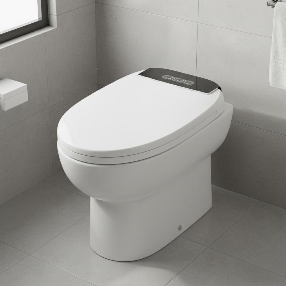 Instant Heating Smart Toilet Seat Multiple Cleaning Modes Heated Bidet Seat Wireless Controller Control Heated Smart Toilet Temperature Display for Hotel
