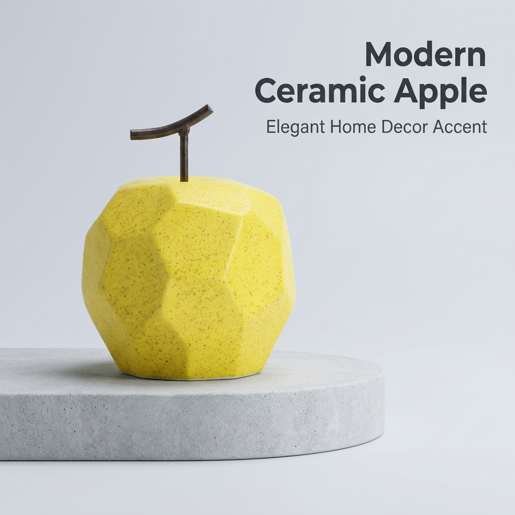 Ceramic Fruit Sculpture for Home Decor, Speckled Glaze Figurine, Modern Minimalist Pear Ornament, Tabletop Decor for Living Room, Creative