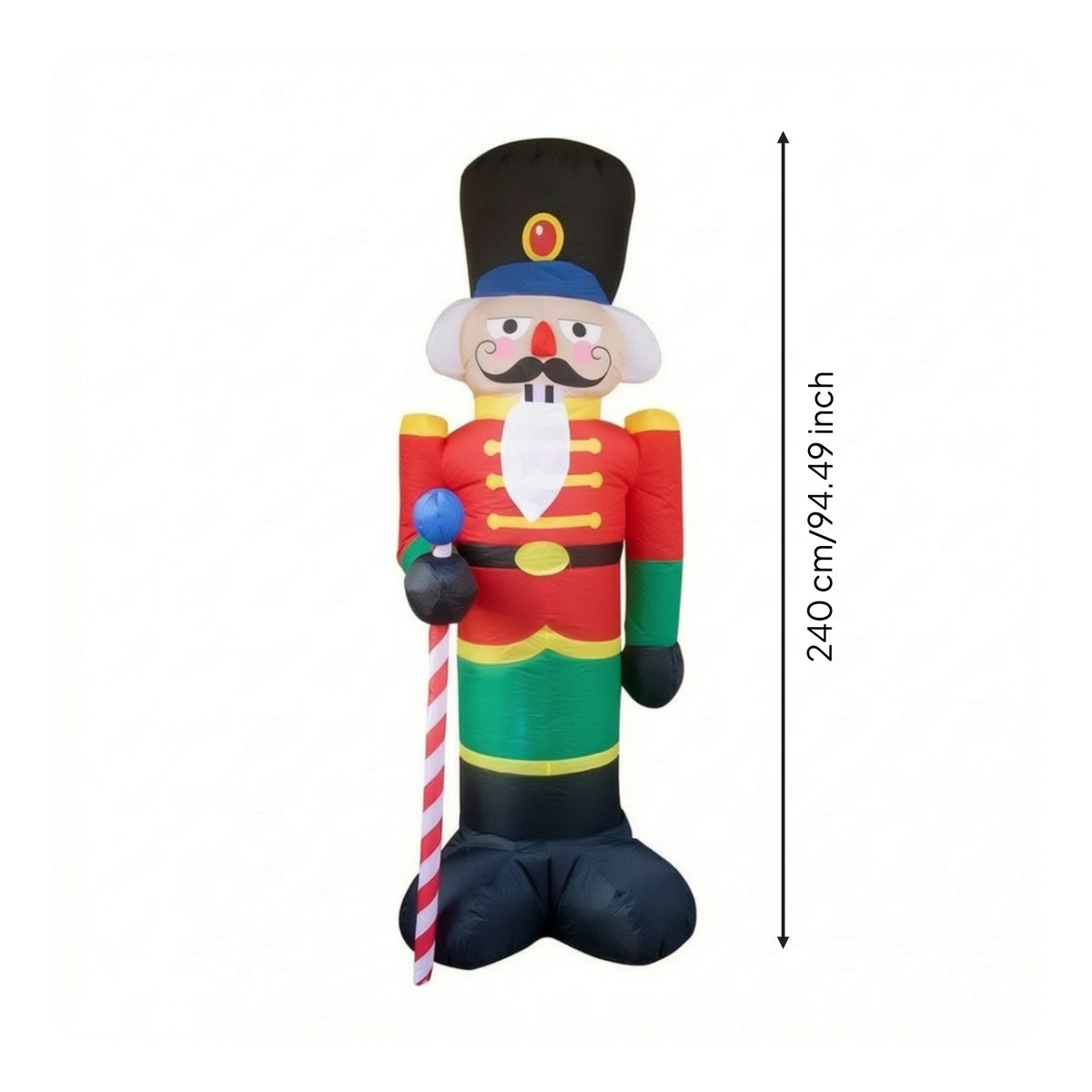 Freestanding Christmas Inflatable Nutcracker Inflate Inflatable Nutcracker Soldier Portable Holiday Decoration Easy for Yard, Porch