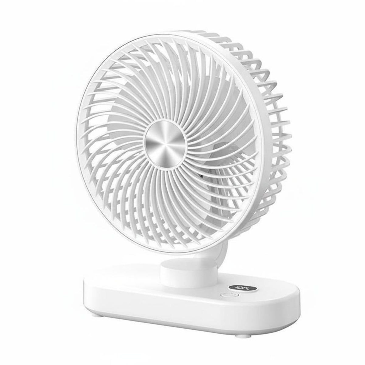 Adjustable Head Rechargeable Fan with Digital Display 5 Speed Settings USB Desk Fan for Students, Office Workers, Dormitory, Bedroom, Kitchen, Camping