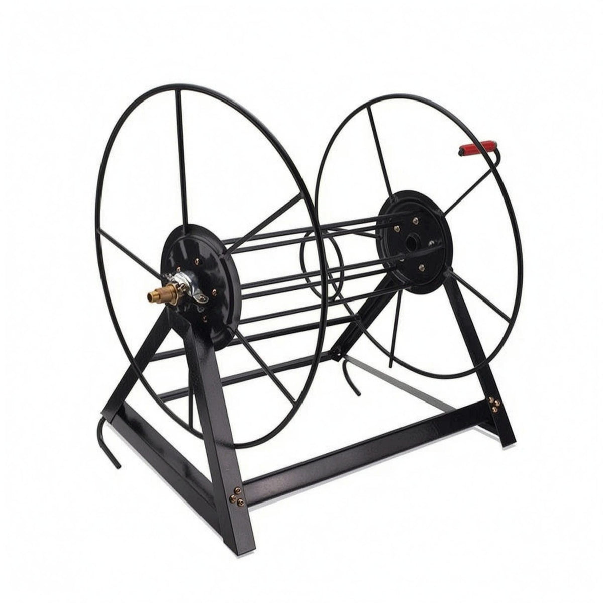 Metal Hose Reel Triangular Base Hand Crank Hose Reel Sturdy Farm Implement for Farmers, Field