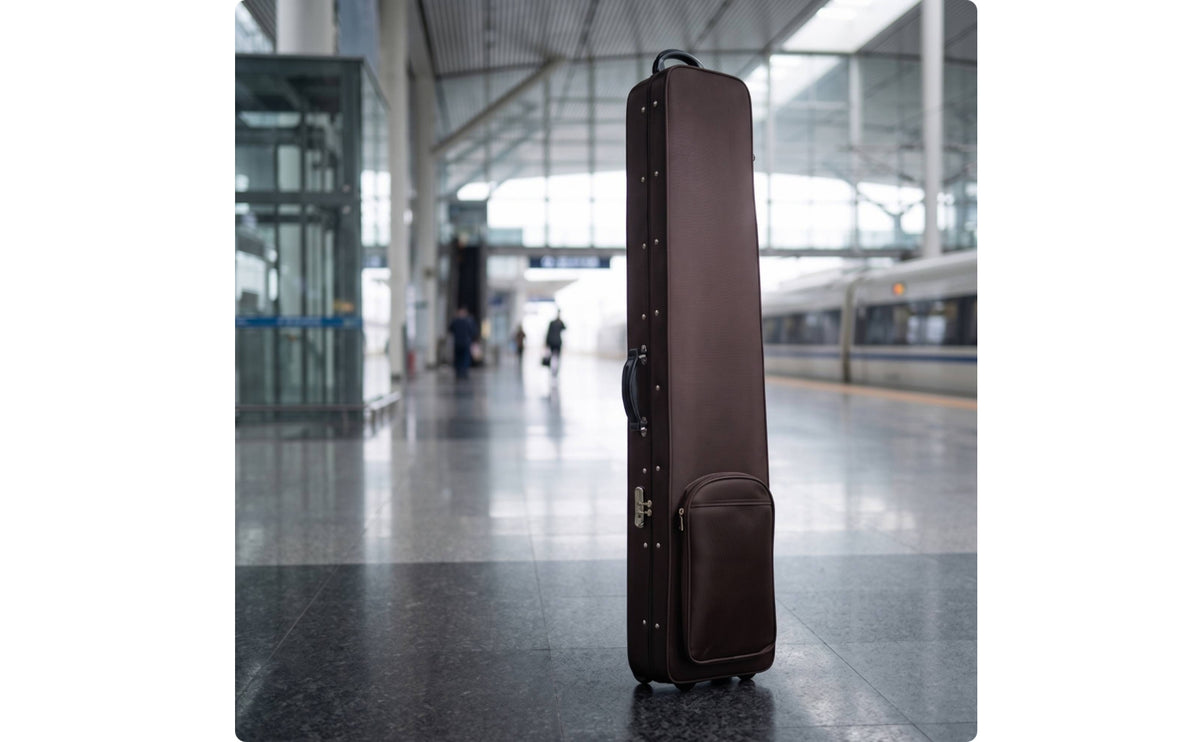 Wheeled Guqin Case Easy Transport Guqin Travel Case Structured Portable for Musicians, Storage