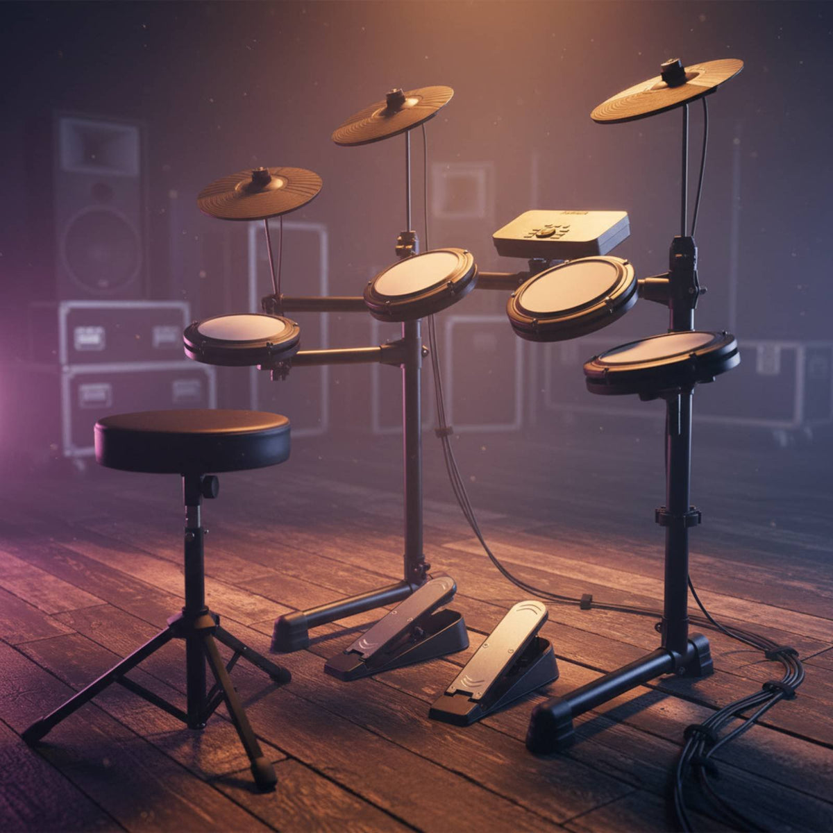 Electronic Drum Set Multiple Built-in Sounds Electric Drum Kit Educational Functions Percussion Instrument for Beginners, Adults, Home Use