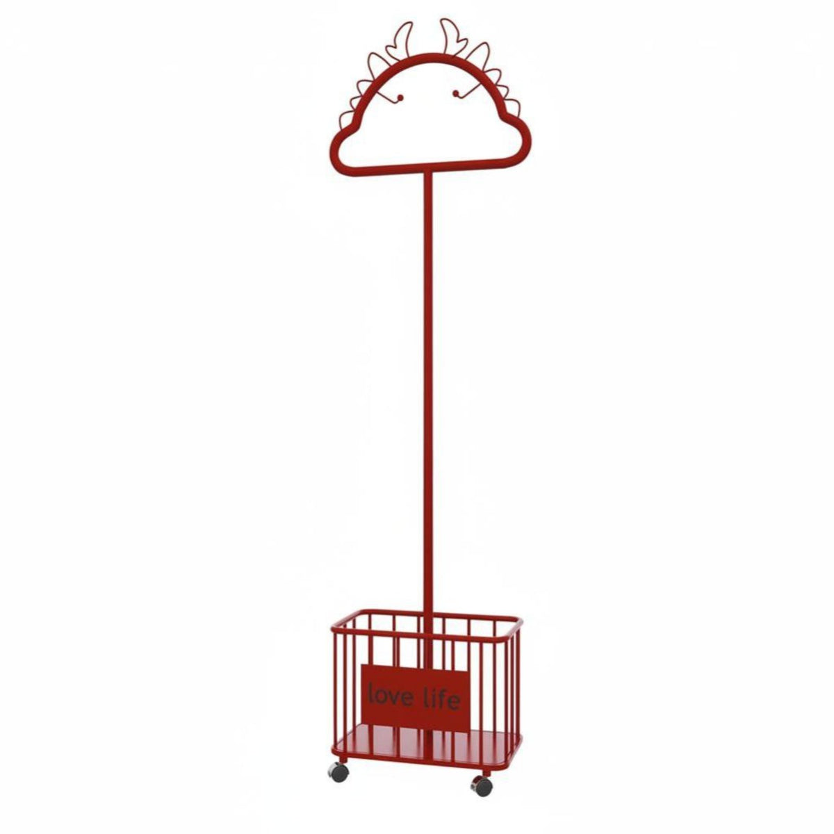 Rolling Coat Rack with Laundry Basket Multifunctional for Families, Homeowners