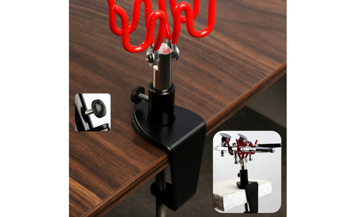 Clamp-on Spraying Instrument Holder Stable Spraying Instrument Holder with Desk Clamp Sturdy for Hobbyists, Miniature Painters, Workbench, Studio