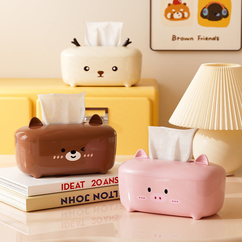 Creative Animal-Shaped Desktop Tissue Box, Waterproof, PS Material