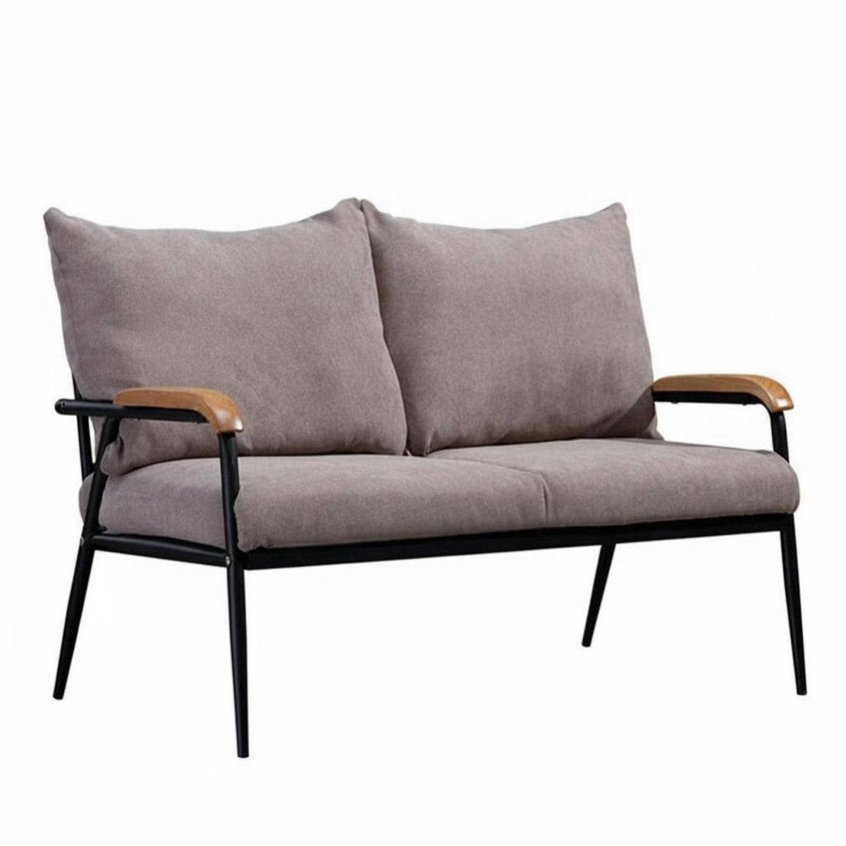 Fabric Couch with Wood trim Japanese aesthetic Sofa Minimalist Design Comfortable pading for Homeowners, Lounge Area, Bedroom