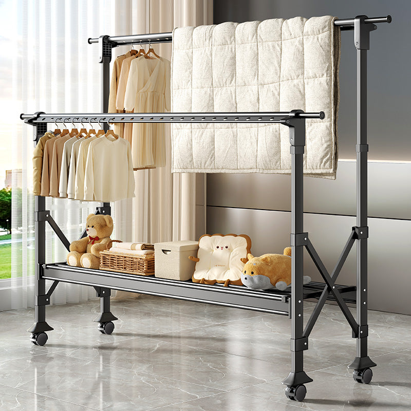 Foldable Floor Drying Rack with Manual Lift, Indoor/Outdoor Use