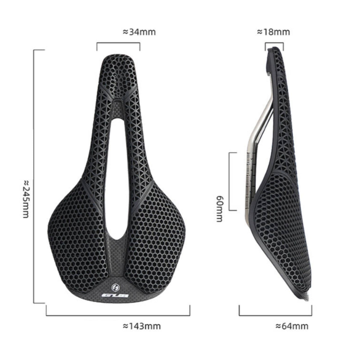 3D-Printed Bike Saddle Lattice Cycling Gear Metal Rail Mount for Mountain Biking