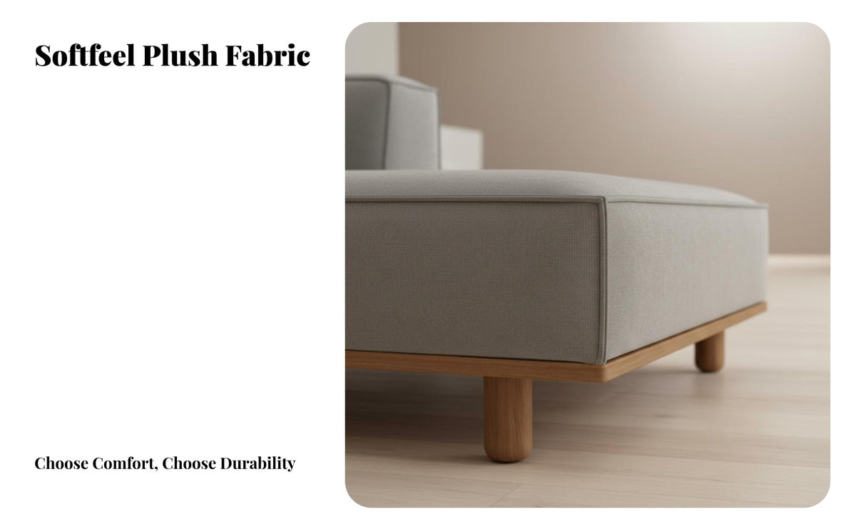 Minimalist Design Upholstered Chaise with Wooden Frame Thick Padded padding Lounge Chair Ergonomic Backrest Living Room Seating exceptionallySoft Fabric for Apartment Dwellers, Tall People, Bedroom, perusing reading area, Guesthouse, Home Office