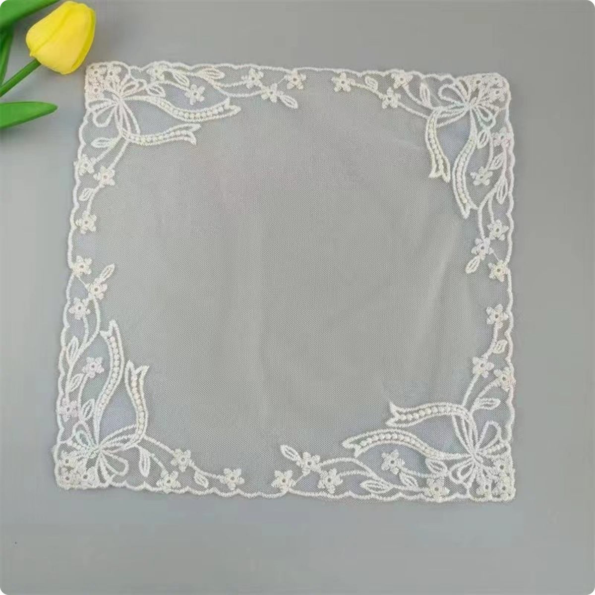 Embroidered Coaster Photo Prop Lace Coaster Mat High-Density Polyester