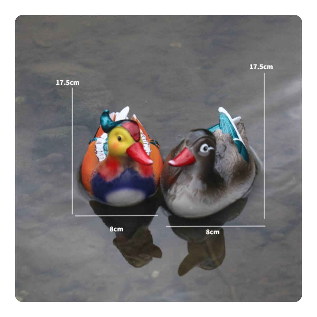2 Pieces Floating Duck Statue Water Decoration Duck Pair Ornament Easy to Place