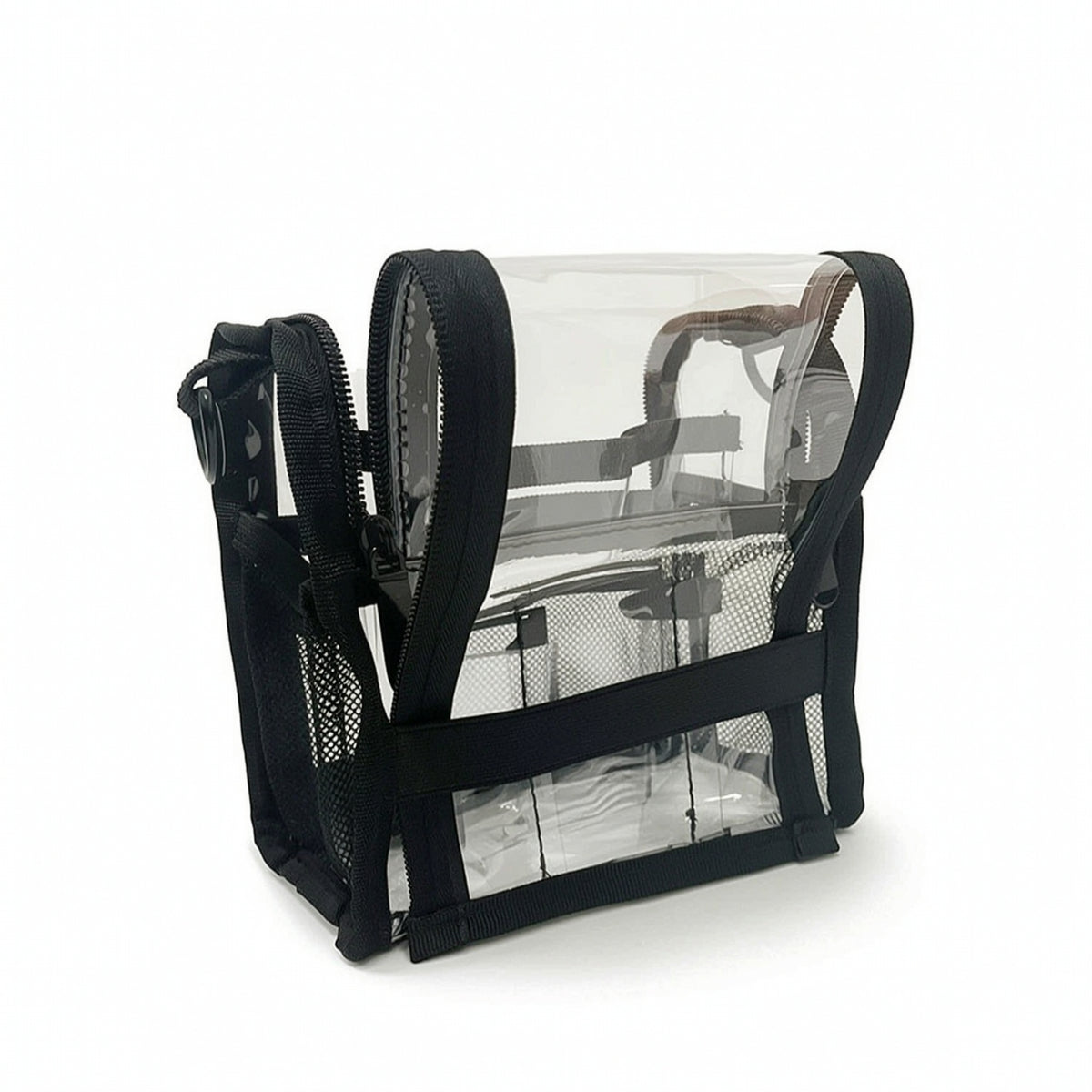 Easy to Clean Cosmetic Case with Compartments Structured Transparent Cosmetic Bag Portable Clear Makeup Bag Versatile for Commuters