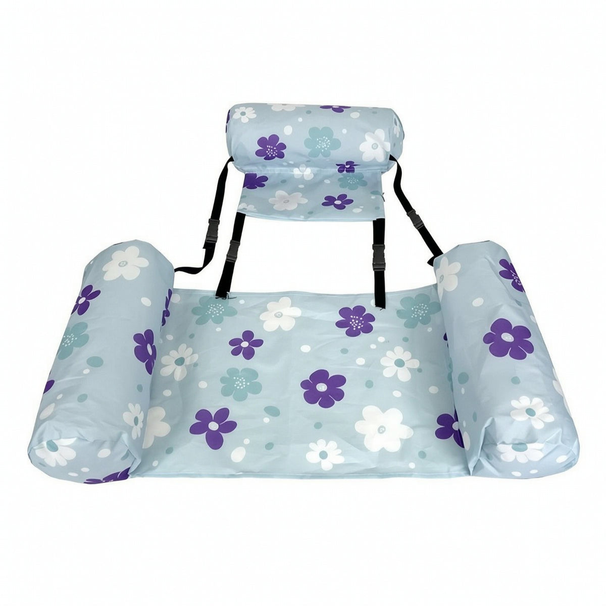Lightweight Pool Lounger with Cloth Cover Foldable Inflatable Water Lounge Chair Compact Furniture Comfortable for Adults